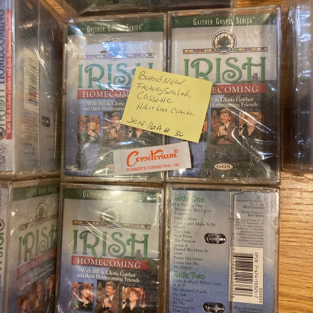 Irish Homecoming Bill & Gloria Gaither Cassette - new & Sealed hairline crack